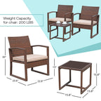 3-pc. Outdoor Cushioned Wicker Chat Set