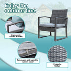 3-pc. Outdoor Cushioned Wicker Chat Set