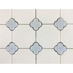 Thassos White with Blue Celeste Flower Pattern Marble Mosaic Tiles - Case (10 Sheets)