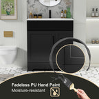 Wavy Line 30/36/48 Bathroom Vanity Set with Sink & Faucet