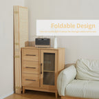 4/6 Panel Bamboo Room Divider 6 FT Detachable Wall Divider for Room Separation, Folding Privacy Screen