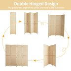 4/6 Panel Bamboo Room Divider 6 FT Detachable Wall Divider for Room Separation, Folding Privacy Screen
