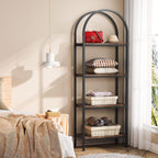 Open Bookshelf, Industrial Bookcase Storage Shelves with Metal Frame