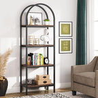 Open Bookshelf, Industrial Bookcase Storage Shelves with Metal Frame