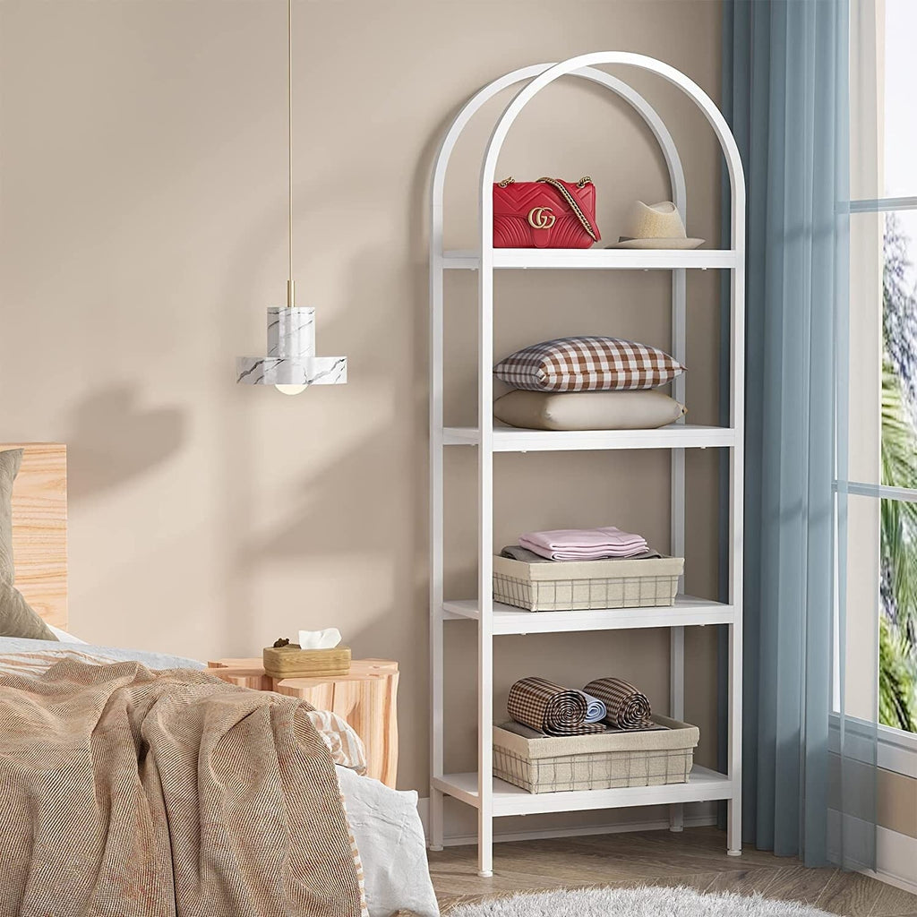 Open Bookshelf, Industrial Bookcase Storage Shelves with Metal Frame