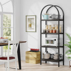 Open Bookshelf, Industrial Bookcase Storage Shelves with Metal Frame