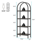 Open Bookshelf, Industrial Bookcase Storage Shelves with Metal Frame