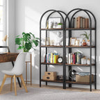 Open Bookshelf, Industrial Bookcase Storage Shelves with Metal Frame