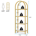 Open Bookshelf, Industrial Bookcase Storage Shelves with Metal Frame