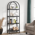 Open Bookshelf, Industrial Bookcase Storage Shelves with Metal Frame