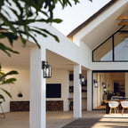 4-pack 1-Light Outdoor Wall Light with Matte Black Finish & Clear glass shade