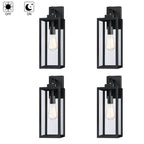 4-pack 1-Light Outdoor Wall Light with Matte Black Finish & Clear glass shade