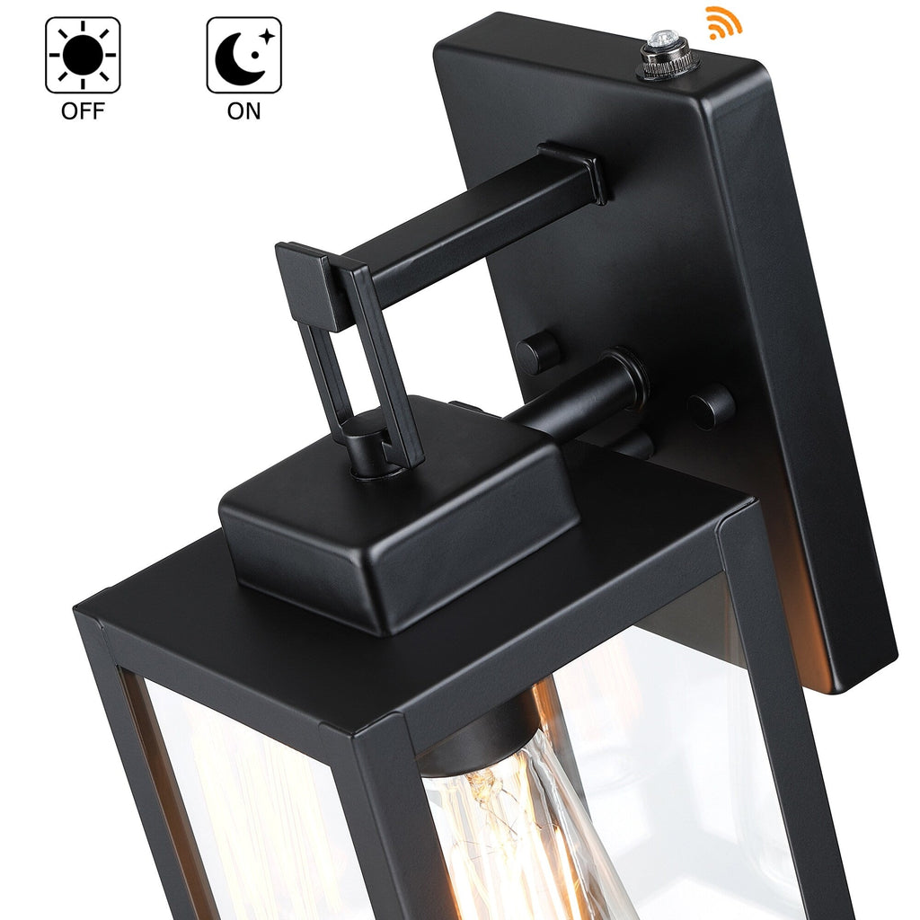 4-pack 1-Light Outdoor Wall Light with Matte Black Finish & Clear glass shade