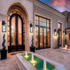 4-pack 1-Light Outdoor Wall Light with Matte Black Finish & Clear glass shade