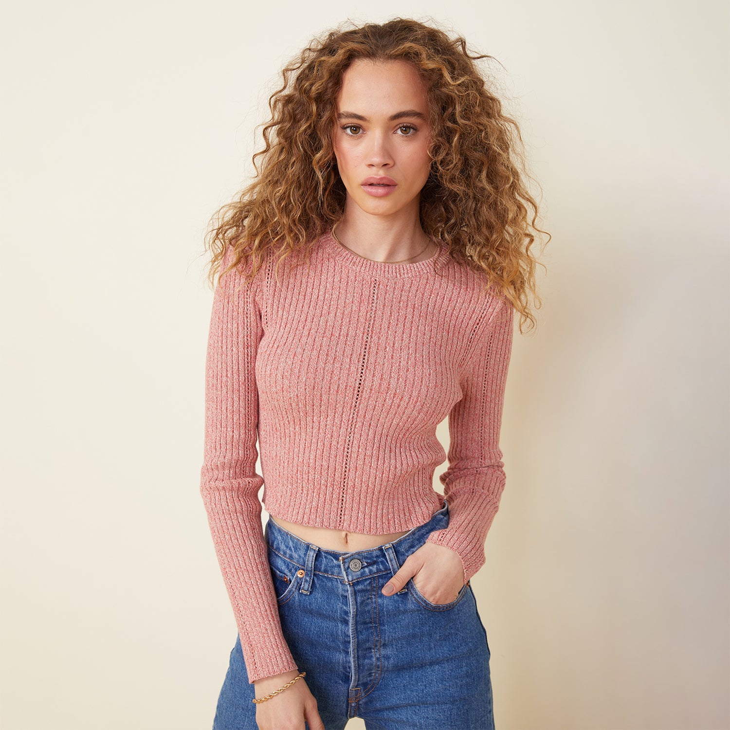 Marled Sweater Long Sleeve Top