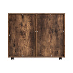 5-Drawer Wood Storage Dresser Cabinet with Wheels - Craft Organizer and Makeup Drawer Unit for Closet and Bedroom