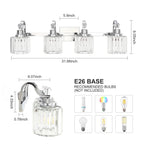 5-light Modern Crystal Bathroom Vanity Lighting Fixtures