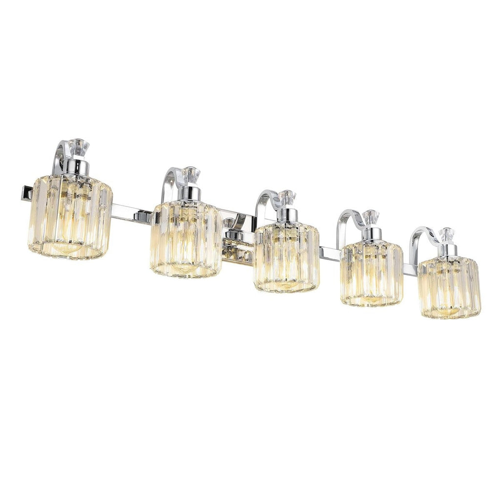5-light Modern Crystal Bathroom Vanity Lighting Fixtures