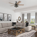 52 Prominence Home Sivan Bronze Farmhouse LED Ceiling Fan with Light, Remote Control