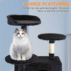 Furniture of America Cat Tree Multi-Level Cat Tower with Ladder, Platforms and Condos