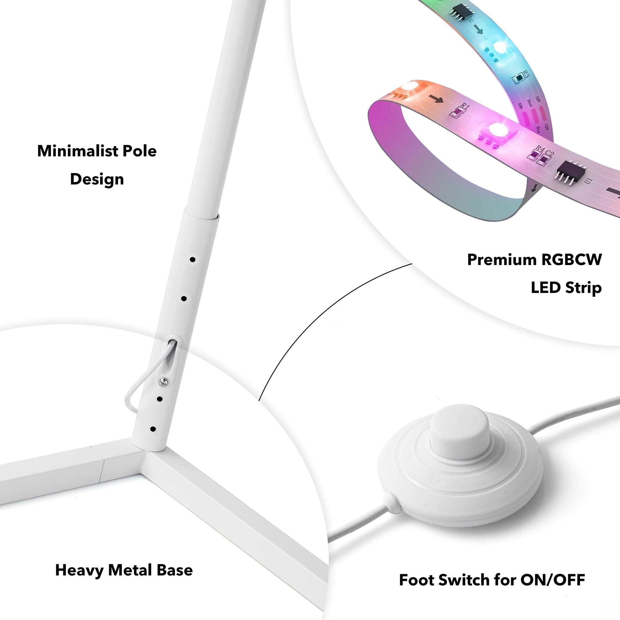 55 RGB Metal Corner Lamp Minimalist LED Floor Lamp