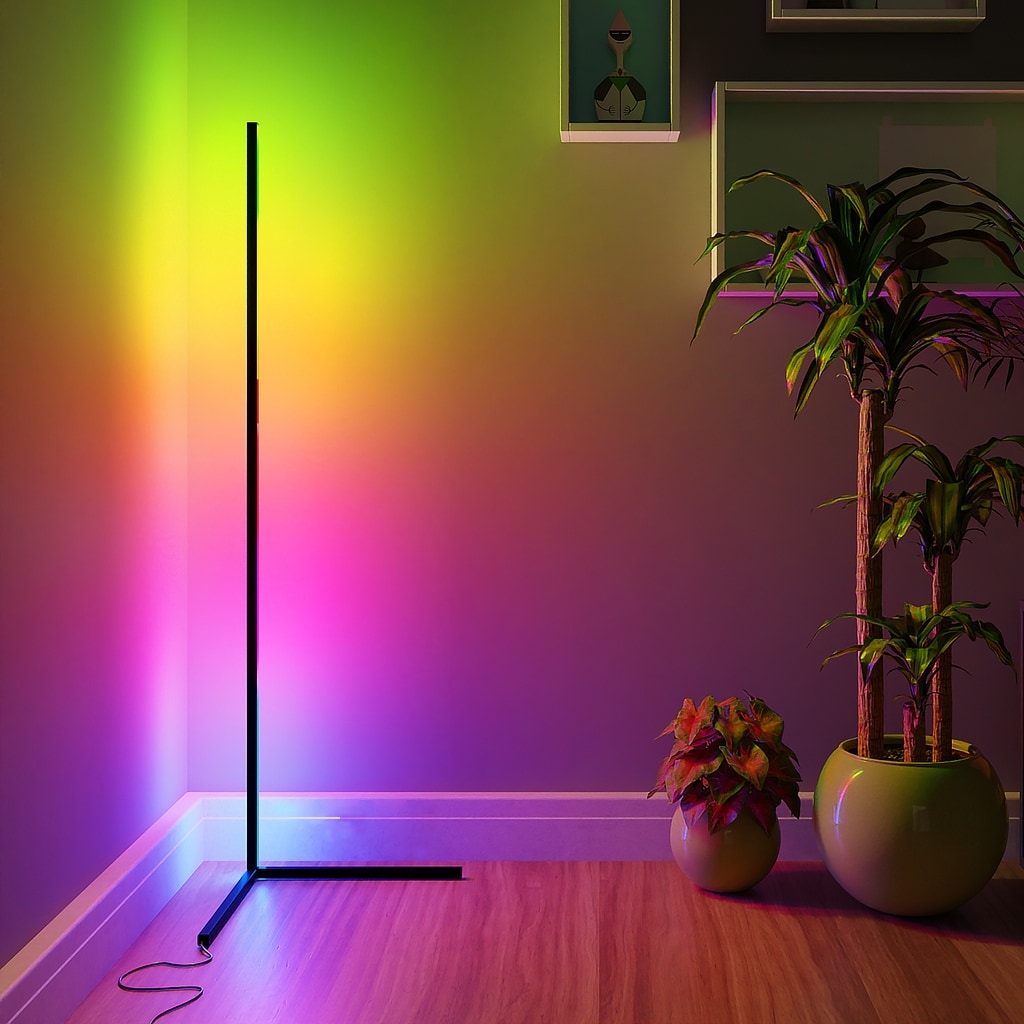 55 RGB Metal Corner Lamp Minimalist LED Floor Lamp