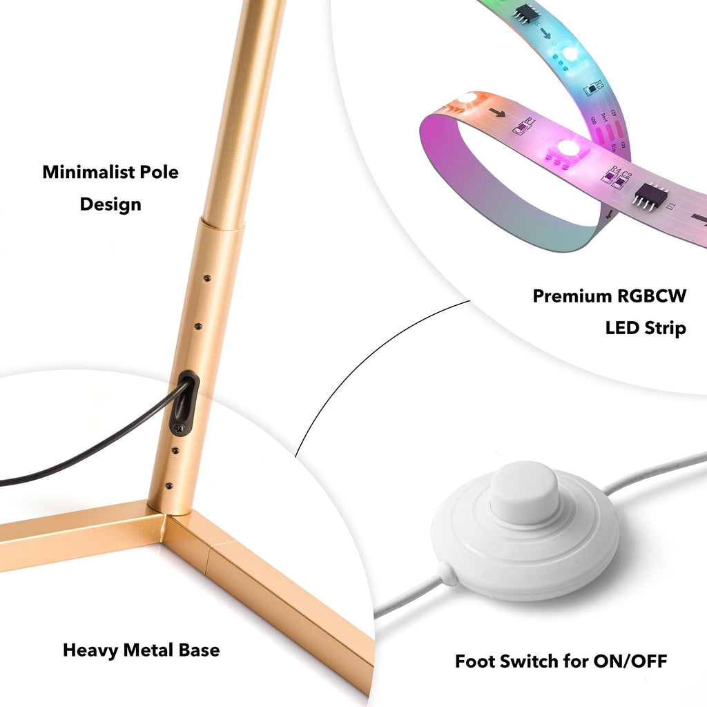 55 RGB Metal Corner Lamp Minimalist LED Floor Lamp