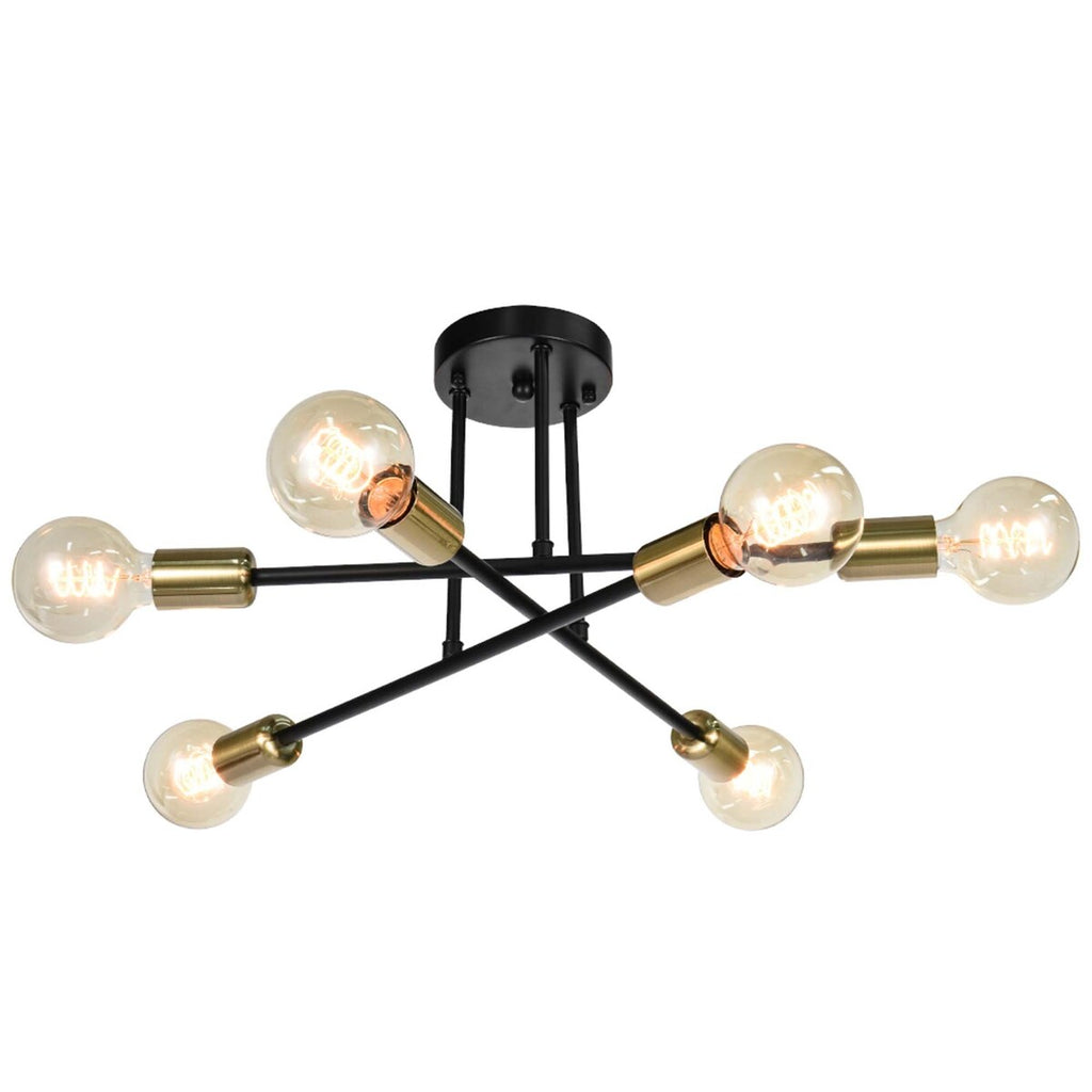 6 - Light Modern Metal 23.62'' Sputnik Semi-Flush Mount Ceiling Light