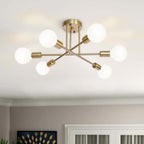 6 - Light Modern Metal 23.62'' Sputnik Semi-Flush Mount Ceiling Light