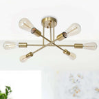 6 - Light Modern Metal 23.62'' Sputnik Semi-Flush Mount Ceiling Light