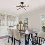 6 - Light Modern Metal 23.62'' Sputnik Semi-Flush Mount Ceiling Light