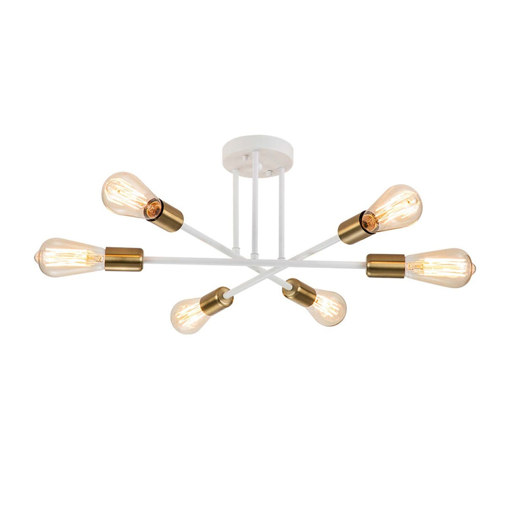 6 - Light Modern Metal 23.62'' Sputnik Semi-Flush Mount Ceiling Light