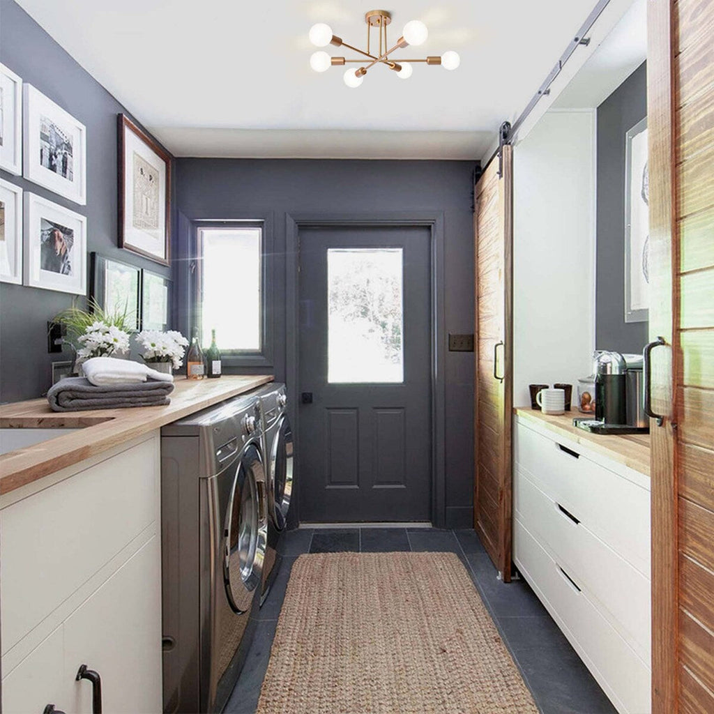 6 - Light Modern Metal 23.62'' Sputnik Semi-Flush Mount Ceiling Light