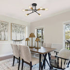 6 - Light Modern Metal 23.62'' Sputnik Semi-Flush Mount Ceiling Light