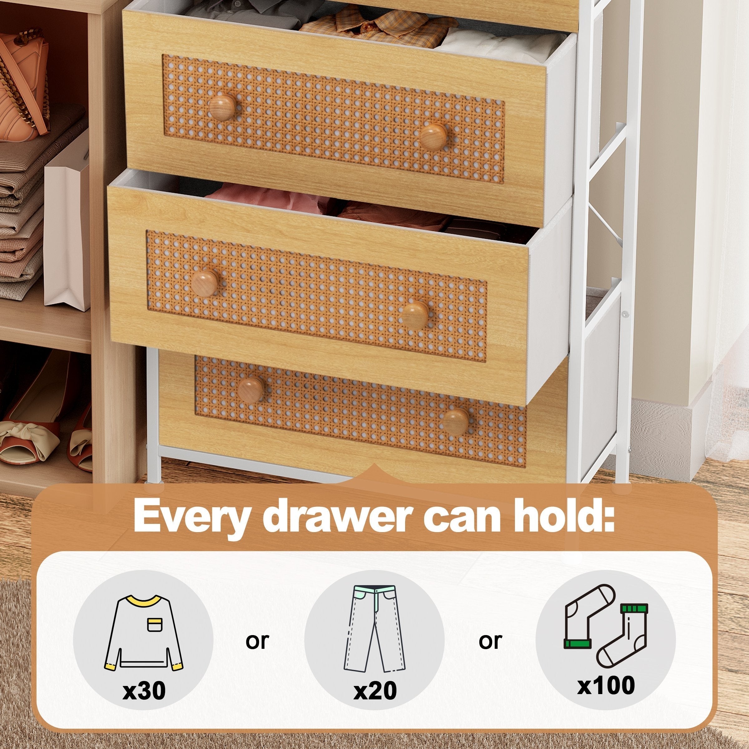 6-drawer Chest Vertical Dresser Storage Tower by Crestlive Products