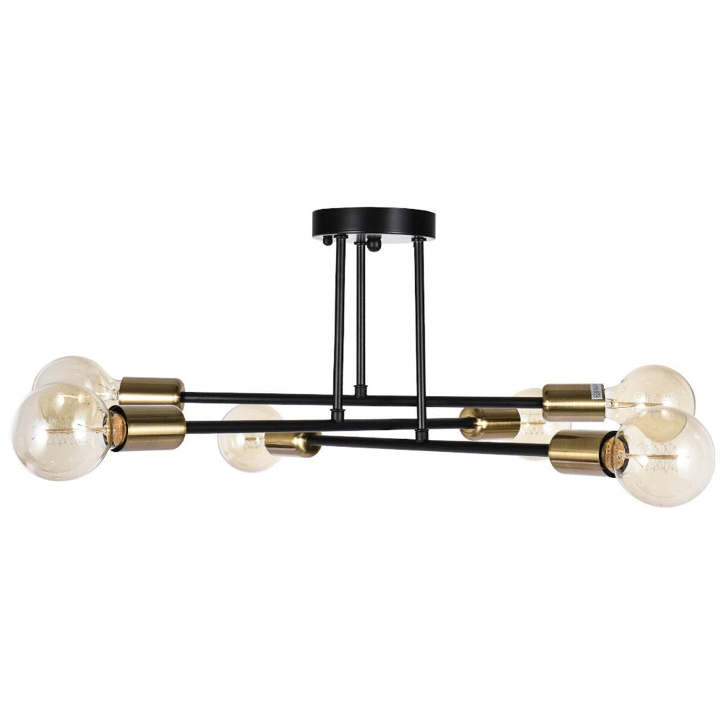 6 - Light Modern Metal 23.62'' Sputnik Semi-Flush Mount Ceiling Light