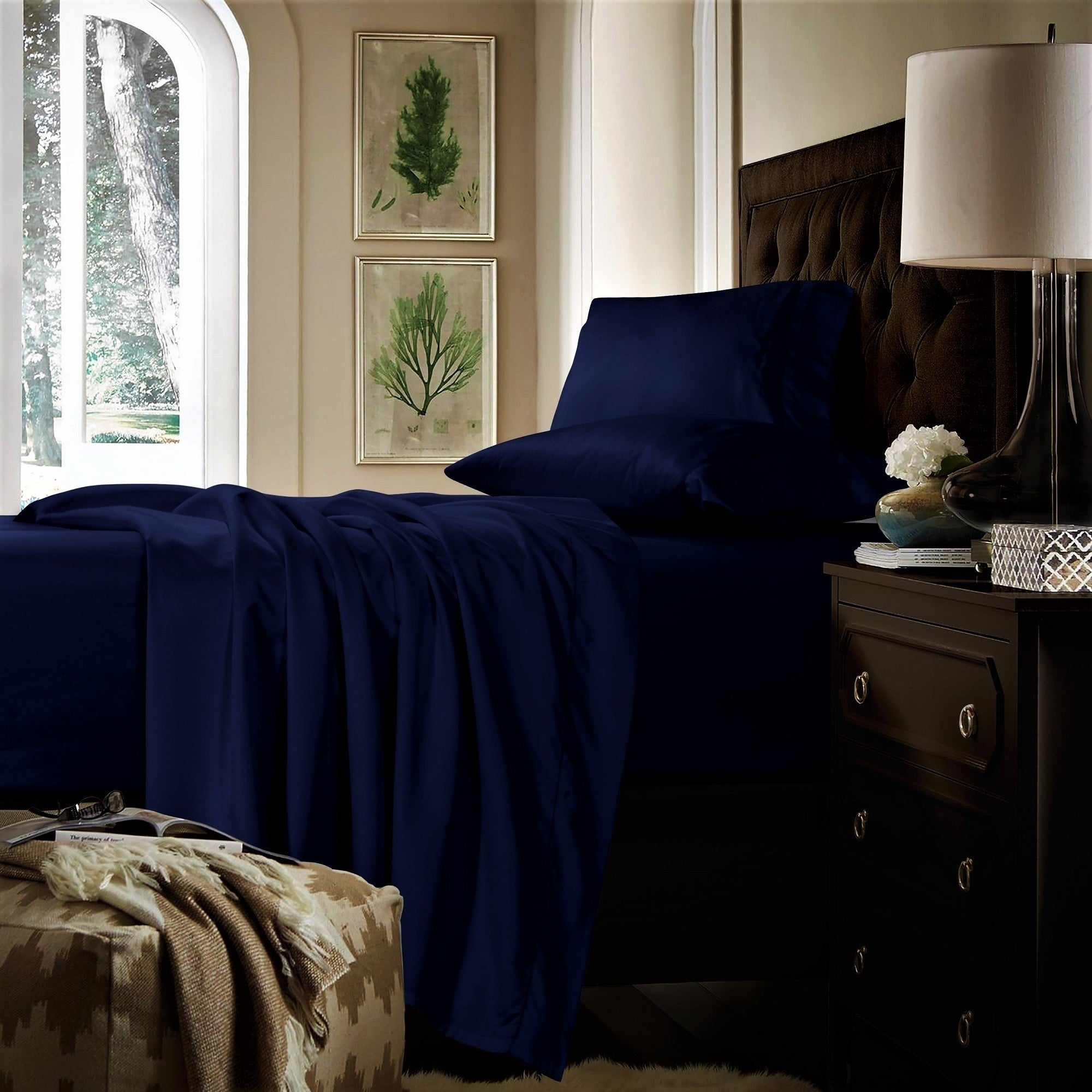 750TC Cotton Extra Deep Pocket Sheet Set with Oversized Flat Sheet