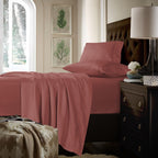 750TC Cotton Extra Deep Pocket Sheet Set with Oversized Flat Sheet