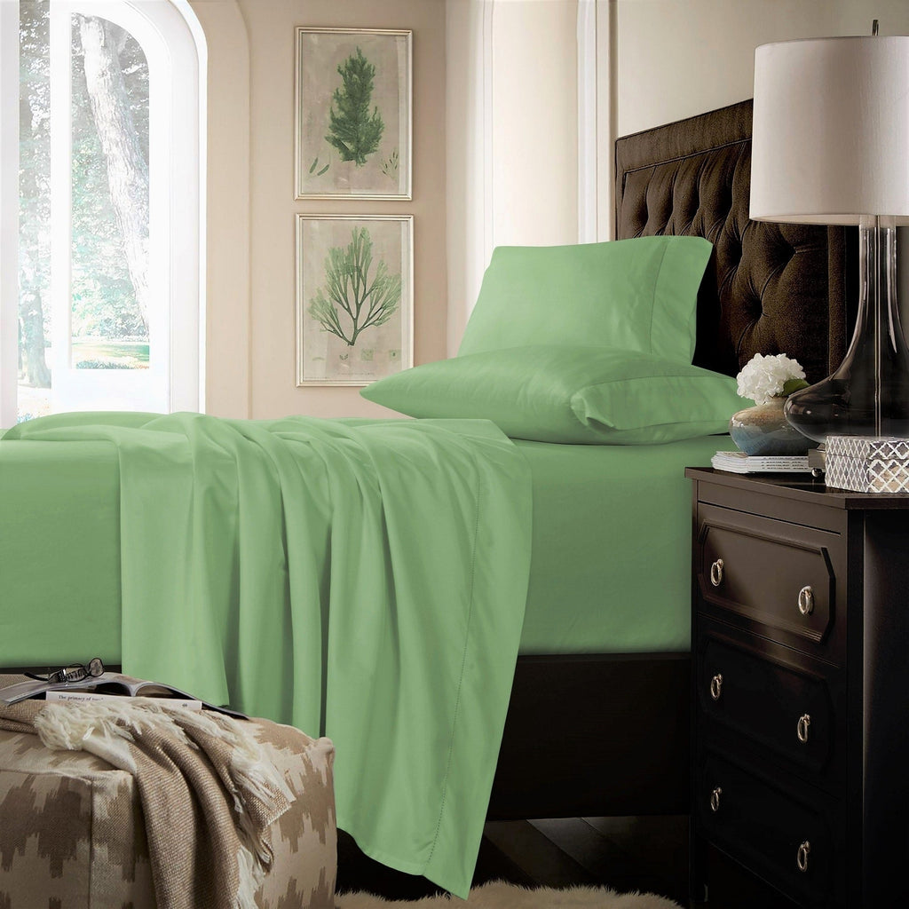 750TC Cotton Extra Deep Pocket Sheet Set with Oversized Flat Sheet