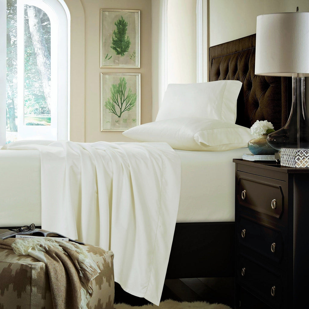 750TC Cotton Extra Deep Pocket Sheet Set with Oversized Flat Sheet