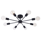 Black/ Gold Sputnik Semi Flush Mount Lamp Close to Ceiling Light Fixture for Living Room/ Kitchen/ Office/ Bedroom/ Foyer