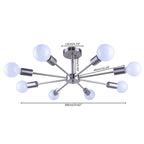 Black/ Gold Sputnik Semi Flush Mount Lamp Close to Ceiling Light Fixture for Living Room/ Kitchen/ Office/ Bedroom/ Foyer