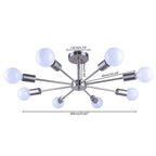 Black/ Gold Sputnik Semi Flush Mount Lamp Close to Ceiling Light Fixture for Living Room/ Kitchen/ Office/ Bedroom/ Foyer