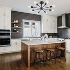 Black/ Gold Sputnik Semi Flush Mount Lamp Close to Ceiling Light Fixture for Living Room/ Kitchen/ Office/ Bedroom/ Foyer