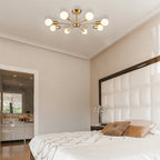 Black/ Gold Sputnik Semi Flush Mount Lamp Close to Ceiling Light Fixture for Living Room/ Kitchen/ Office/ Bedroom/ Foyer