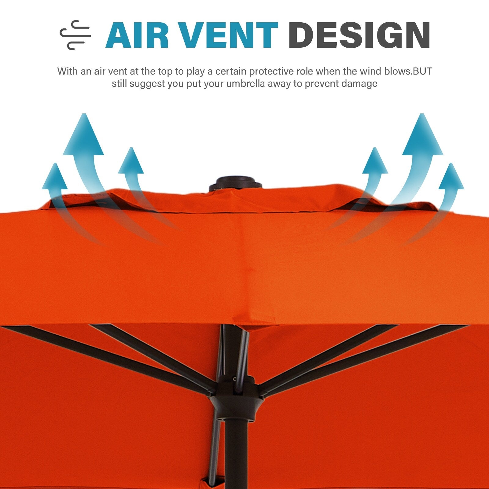 8*10ft Rectangular Patio Market Umbrella with Crank & Tilt，UV-Resistant