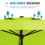 8*10ft Rectangular Patio Market Umbrella with Crank & Tilt，UV-Resistant