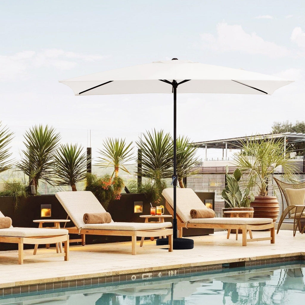 8*10ft Rectangular Patio Market Umbrella with Crank & Tilt，UV-Resistant