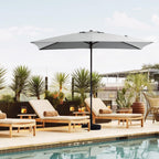 8*10ft Rectangular Patio Market Umbrella with Crank & Tilt，UV-Resistant
