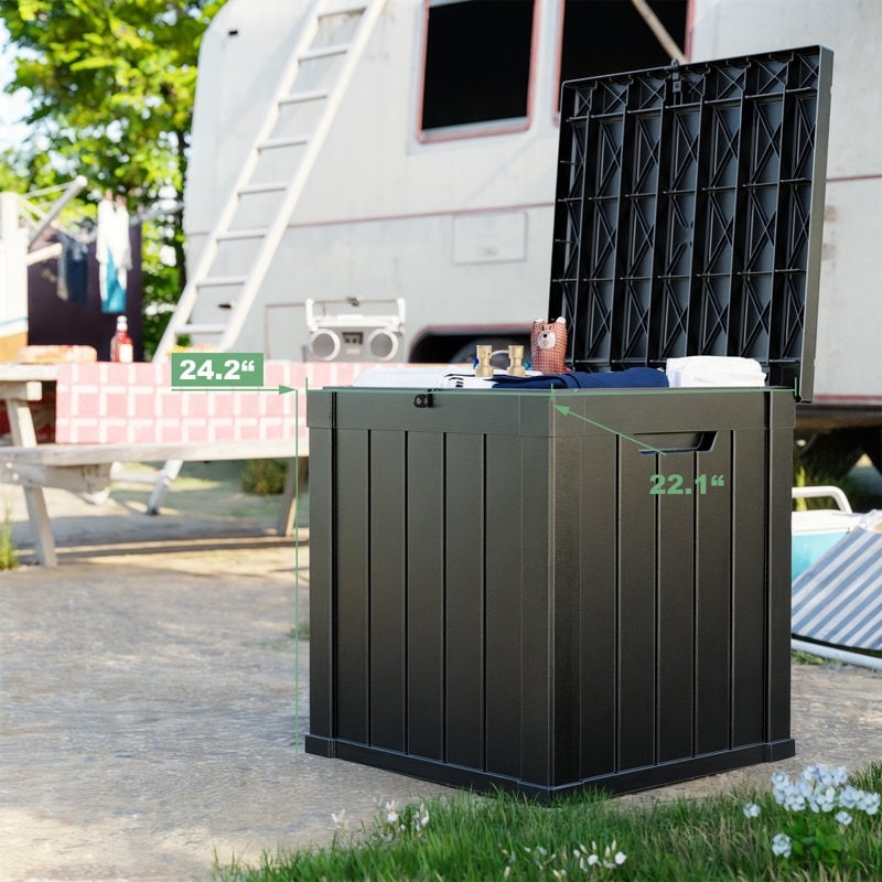 Outdoor Patio Storage Resin Lockable Deck Box